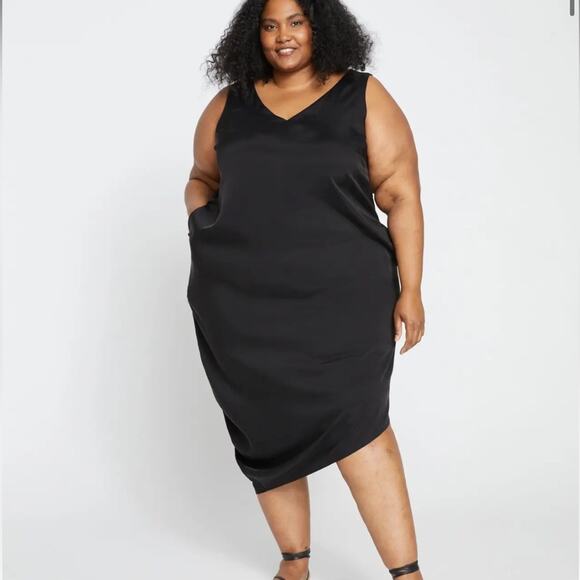 Universal Standard Dresses & Skirts - NWT Universal Standard Iconic Cooling Cupro Geneva V Tank Dress Black 18 20